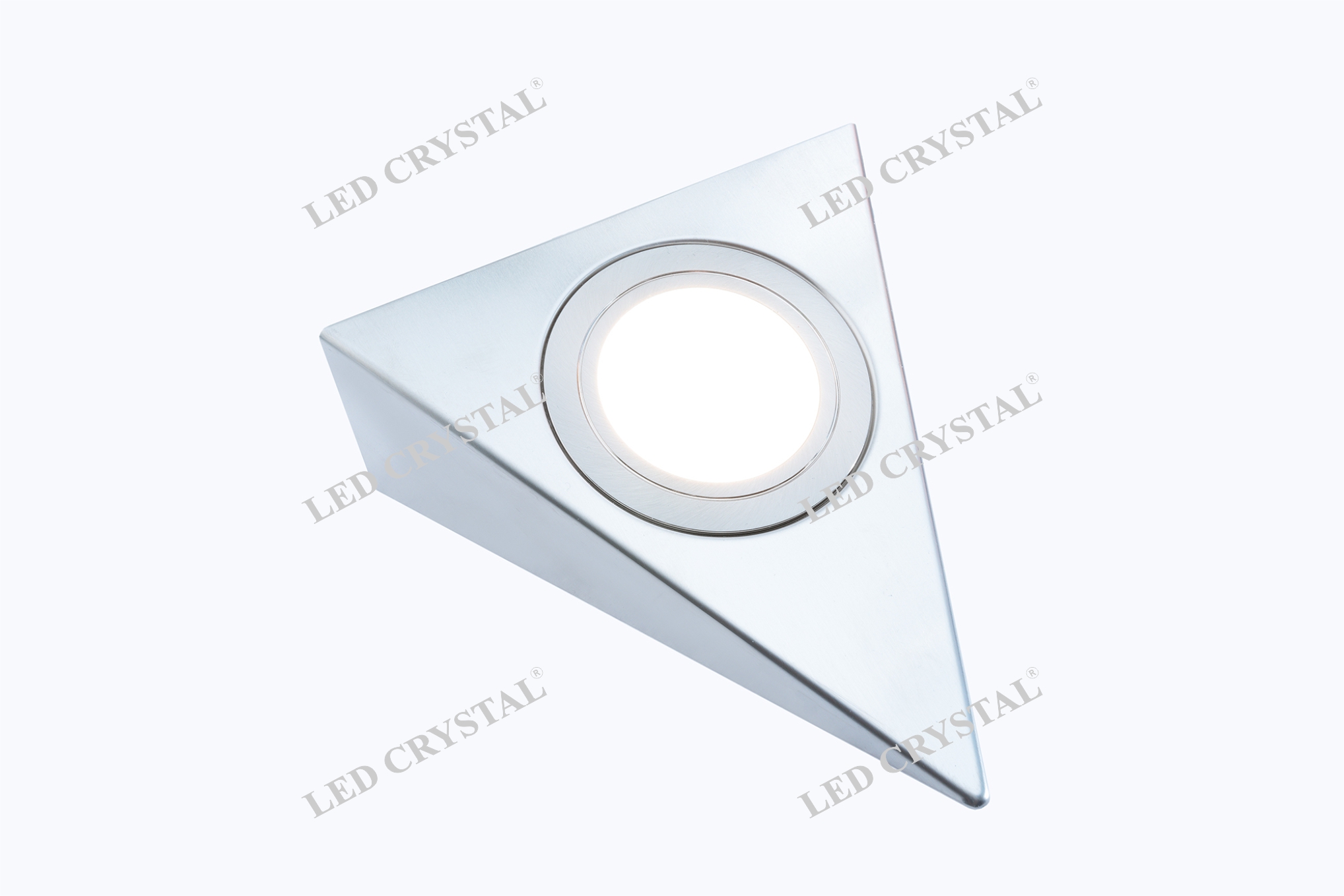 LED CRISTAL CCT Светильник LED треугольный 12V, 3.5W, 3000-6500К, 250лм, IP20, никель матовый