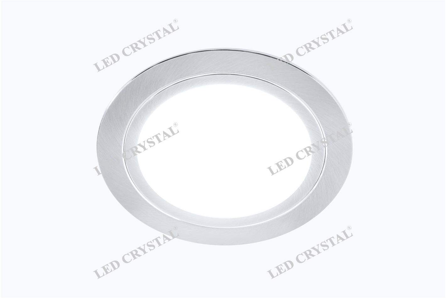 LED CRISTAL Светильник LED встраиваемый круглый D66мм, 220V, 3W, 6500К, 200лм, IP44, никель матовый