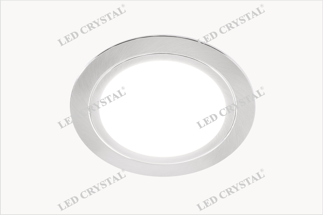 LED CRISTAL Светильник LED встраиваемый круглый D66мм, 220V, 3W, 4000К, 200лм, IP44, никель матовый