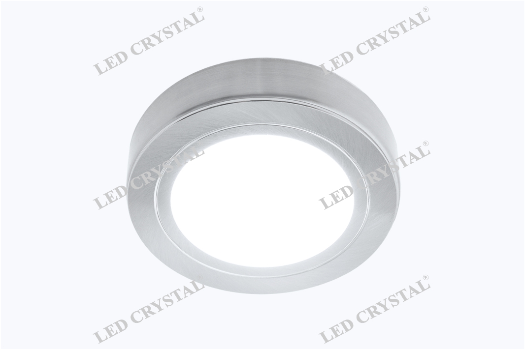 LED CRISTAL Светильник LED накладной круглый D66мм, 12V, 3.2W, 6500К, 260лм, IP20, никель матовый
