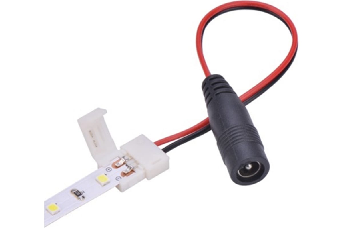 Коннектор для светодиодных лент Lamper 2 Pin 10 мм с разъемом DC, 120 диодов на метр 10 шт 144-106