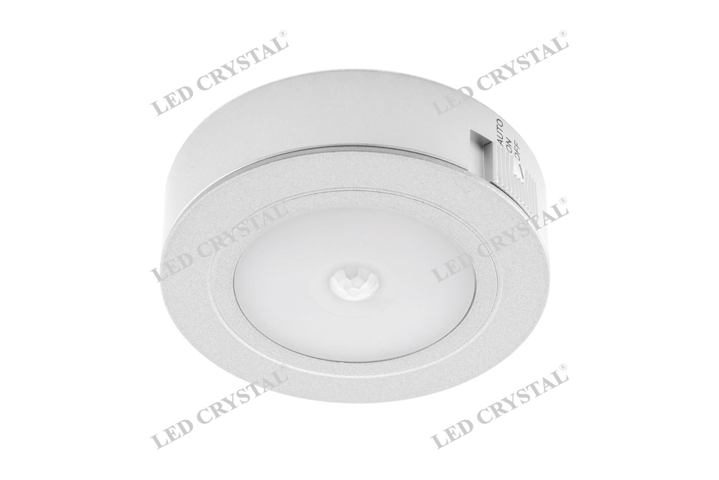 LED CRISTAL Светильник LED с датчиком движ. накл. круглый, на аккум. D66мм, 5V, 1.8W, 4000К, 60лм, IP20, серебро