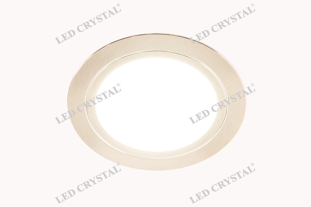 LED CRISTAL Светильник LED встраиваемый круглый D66мм, 12V, 3.2W, 3000К, 260лм, IP20, никель матовый