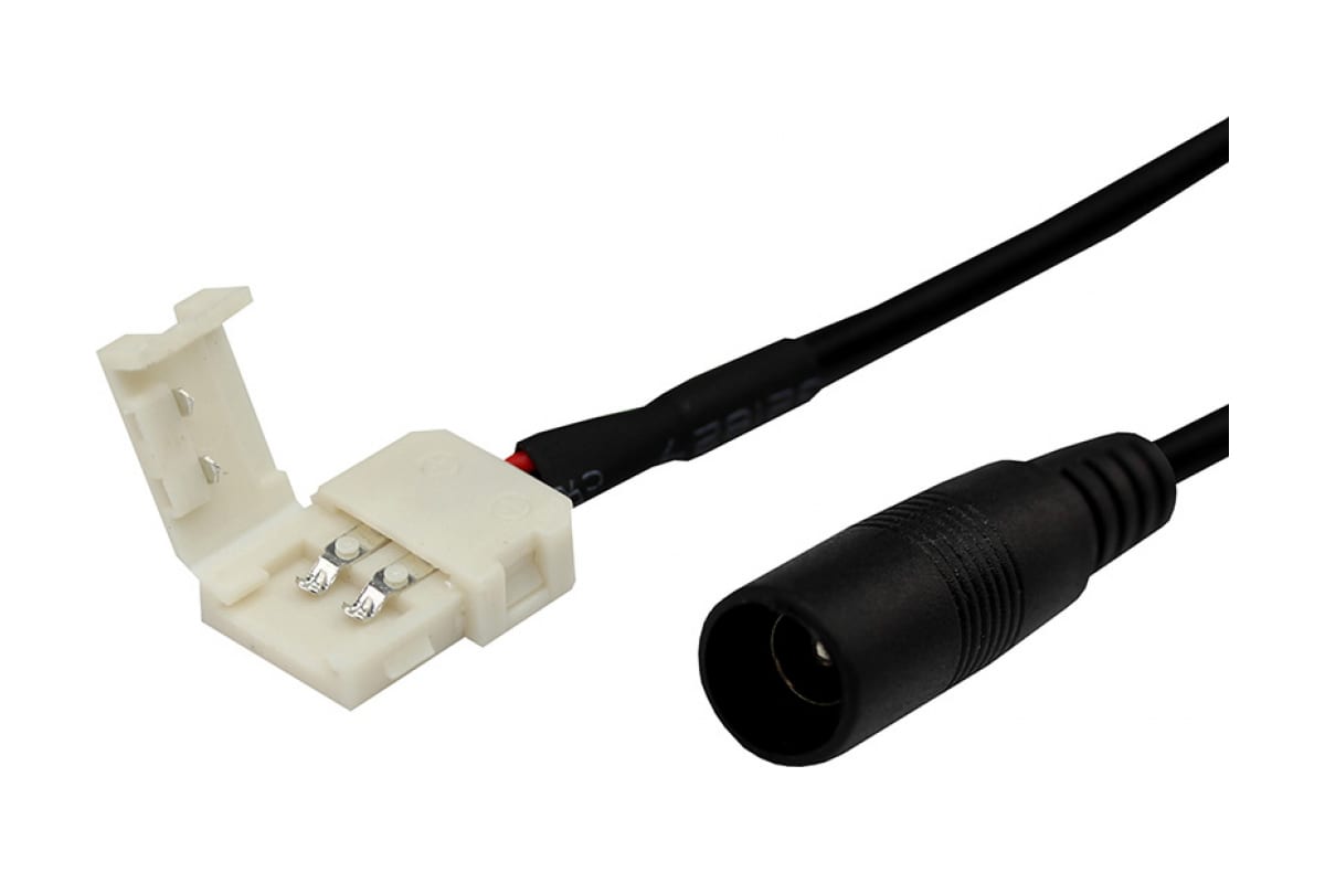 Коннектор для светодиодных лент Lamper 2 Pin 8 мм с влагозащитой, с разъемом DC, 10 шт 144-102