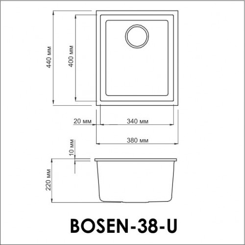Кухонная мойка Omoikiri Bosen 38-U-PL Tetogranit/платина (4993230)