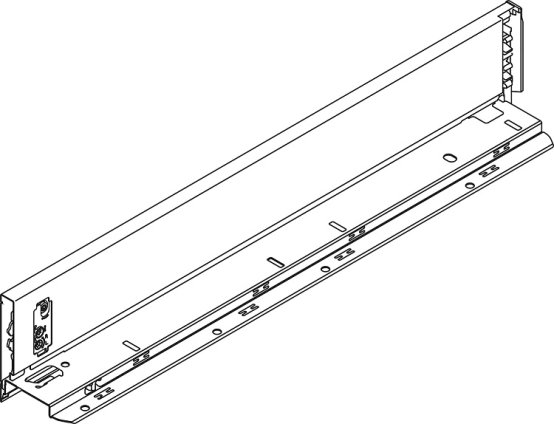 LEGRABOX царга, высота M (90,5 мм), НД=400 мм, левая, белый шелк