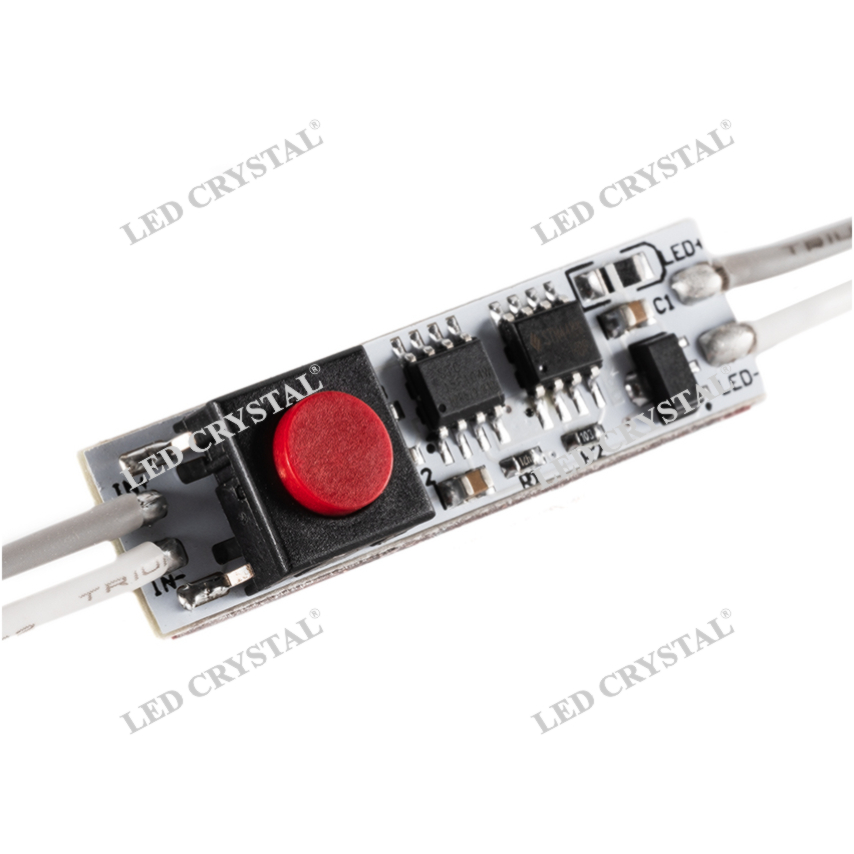 LED CRISTAL Микровыключатель LS02-BD кнопочный с диммером 12V/96W, 24V/192W, 8А