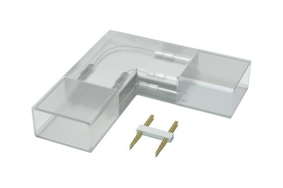 Комплект коннекторов OGM Г-образный для соединения светодиодной ленты 220В, smd2835, 120д/м, 5шт. AC-05