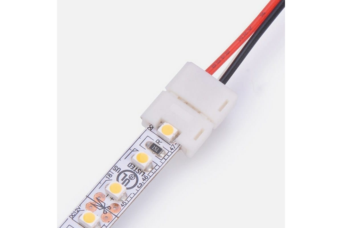 Коннектор для светодиодных лент Lamper 2 Pin 8 мм 120 диодов на метр 10 шт 144-012